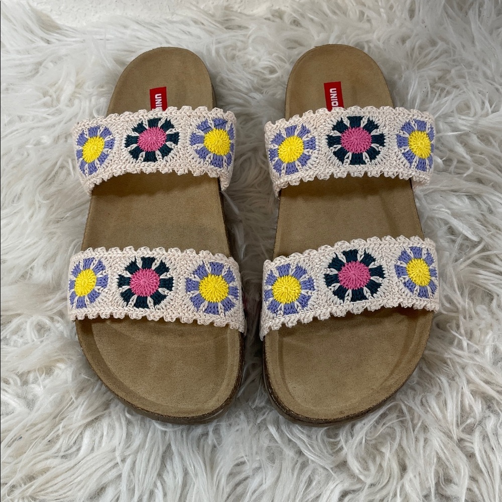 UNIONBAY Monica Ivory Crochet Slip-On Slide Sandals Size 11 NEW - Picture 3 of 14